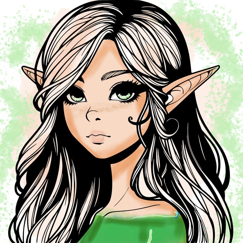 elf girl realistic dark fantasy