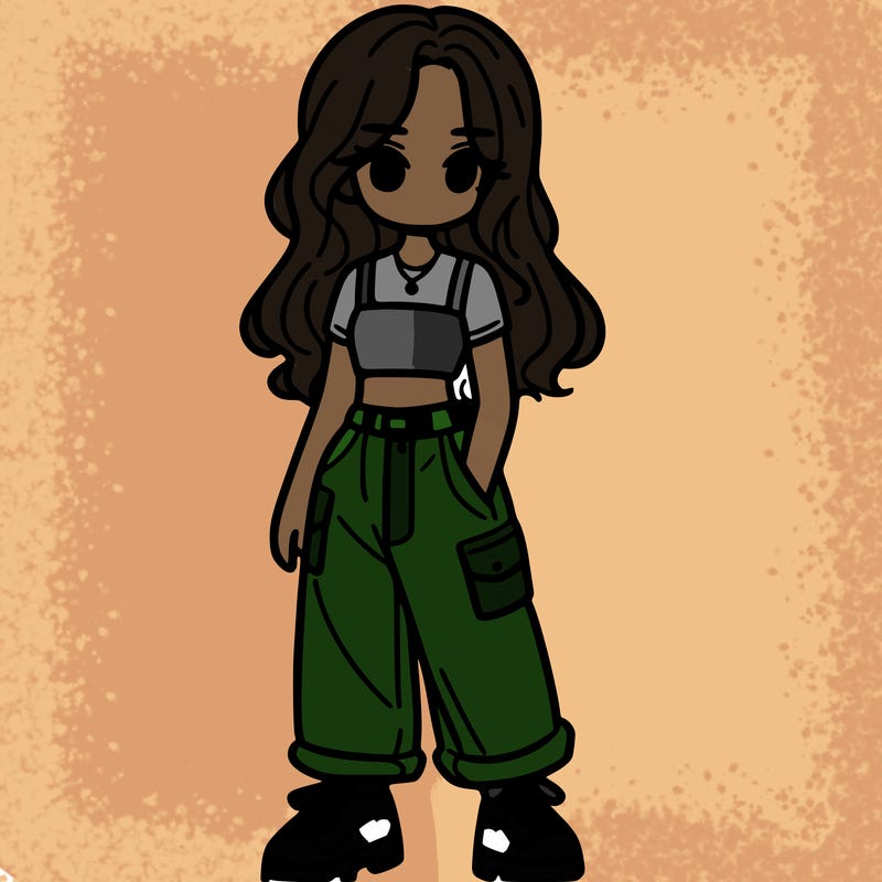 girl in crop top and baggy pants