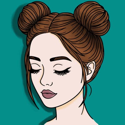 woman with hair buns
