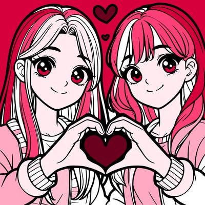 girls making heart with their hands