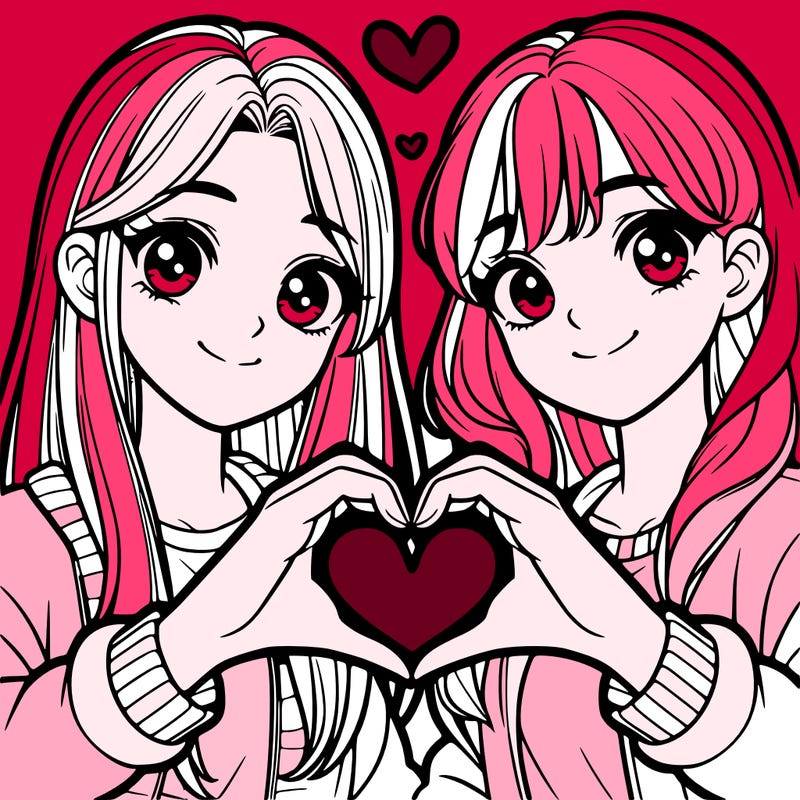 girls making heart with their hands