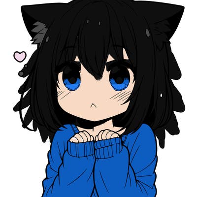 shy anime catgirl