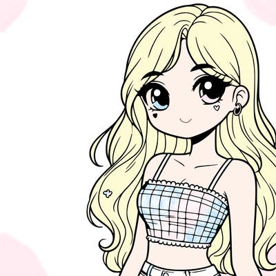 pretty girl in cute crop top