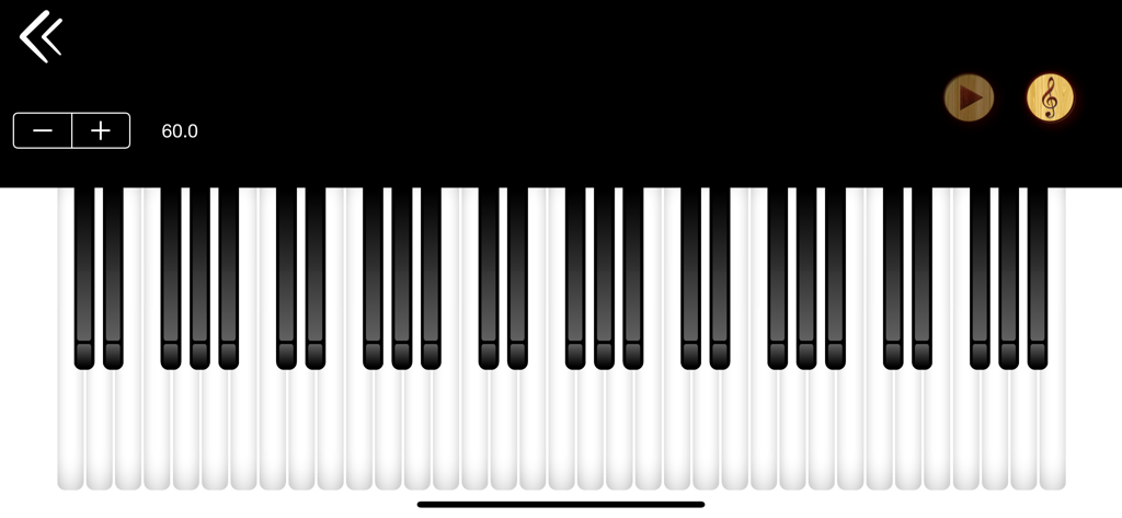 Tabla Drums Dhol Piano Guitar - A virtual piano keyboard interface with black and white keys