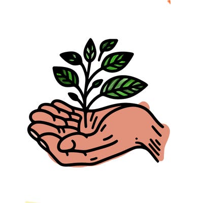 hand with plant