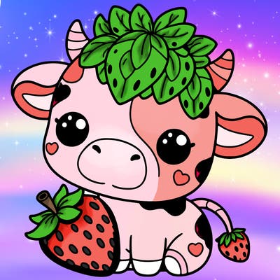 cute strawberry cow