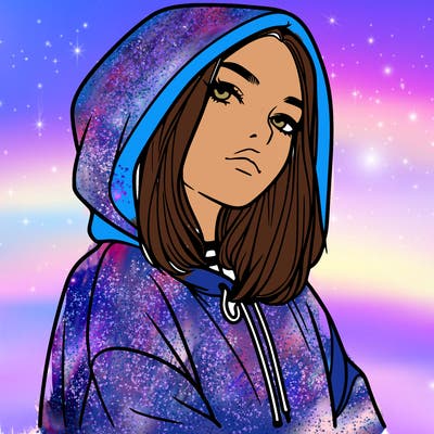 a realistic girl in a hoodie