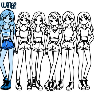 a group of girls wearing crop tops and shorts