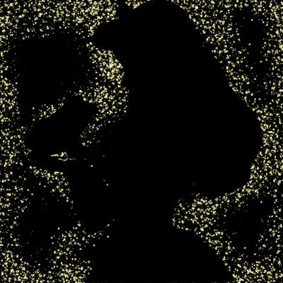 a shadow of a princess holding a frog realistic