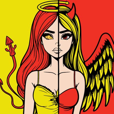 devil vs angel realistic girl