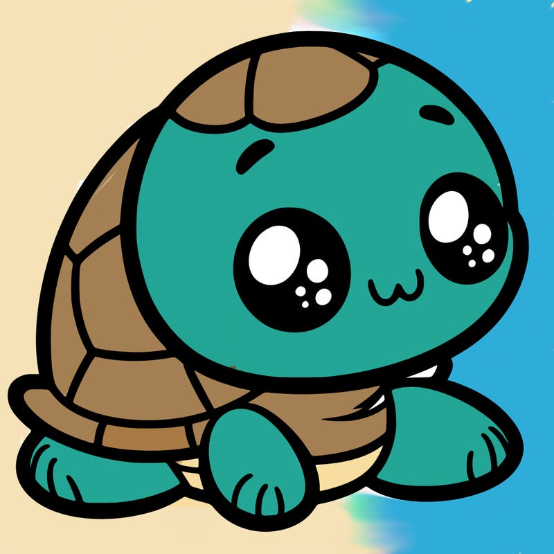 cute little animated turtle