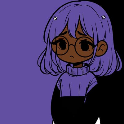 sad girl with glasses in a sweater