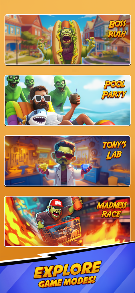 Tower Defense: Lazy Apocalypse - Una exhibición de varios modos de juego humorísticos en Tower Defense Lazy Apocalypse, incluyendo Boss Rush y Pool Party.