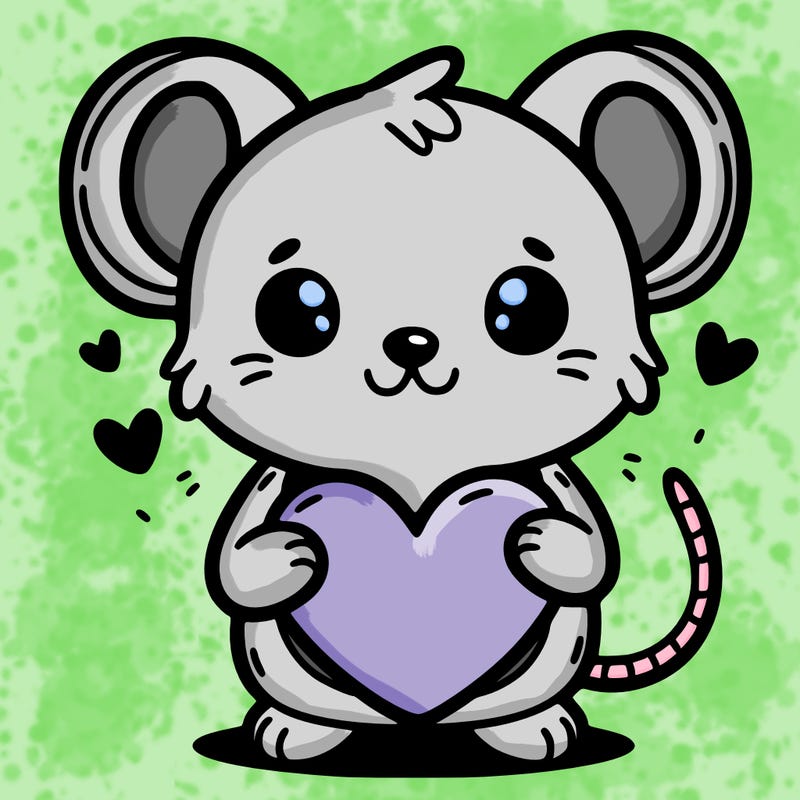 animal holding heart