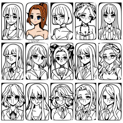 girls that look diffrent anime