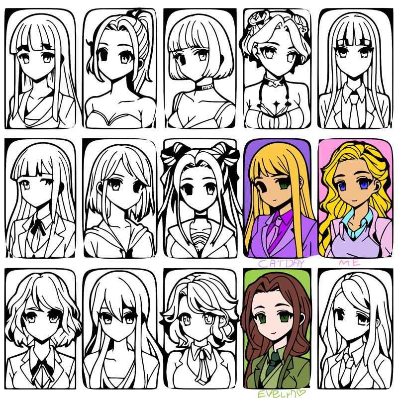 girls that look diffrent anime