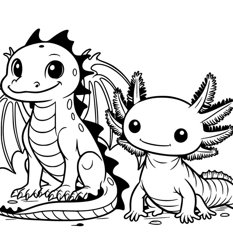 dragon and axolotl