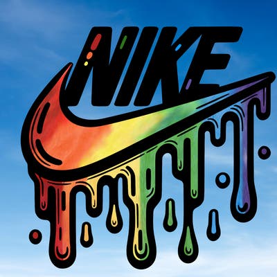 dripping nike logo