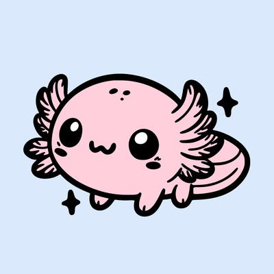 cute easy baby axolotl
