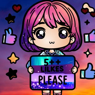 cute girl holding a sign saying 5+ likes please