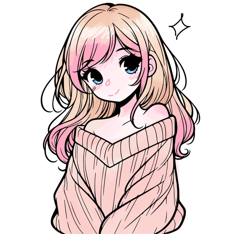 shy pretty girl wearing a sweater that is falling off one shoulder portrait