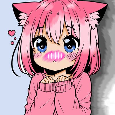shy anime catgirl