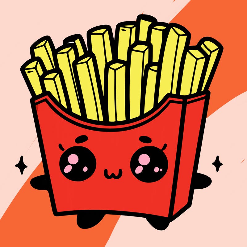 a cute. french fries