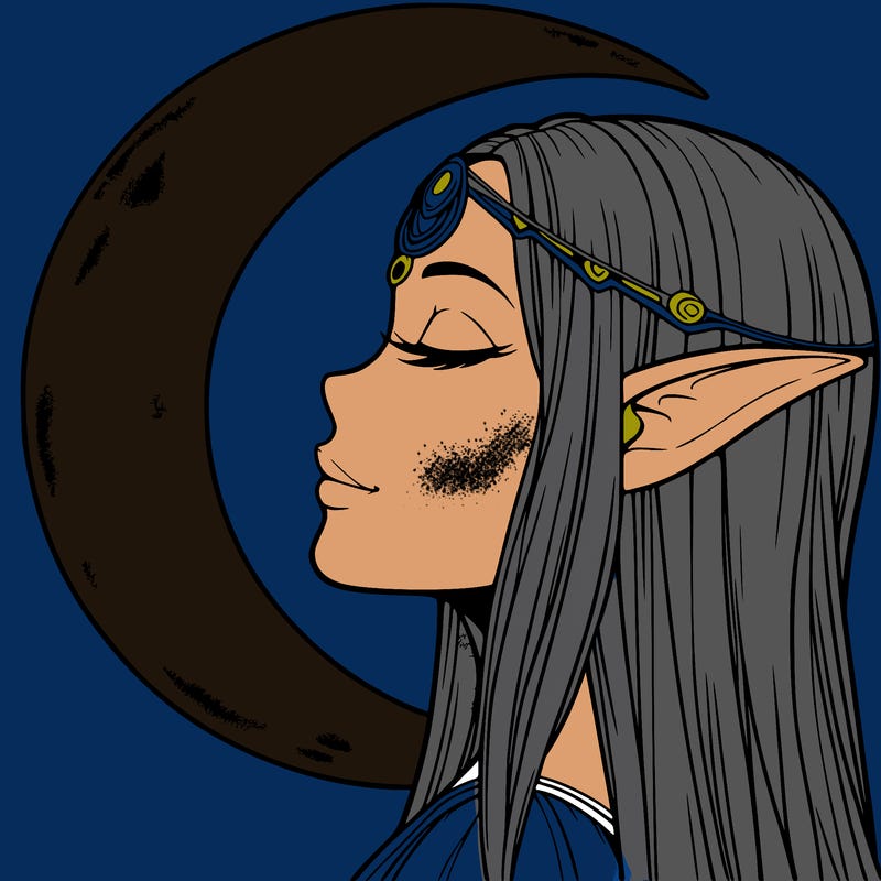a realistic moon elf