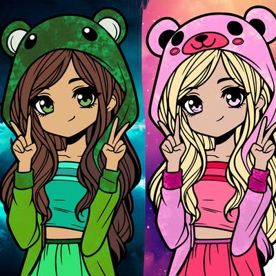 teen girl in animal costume