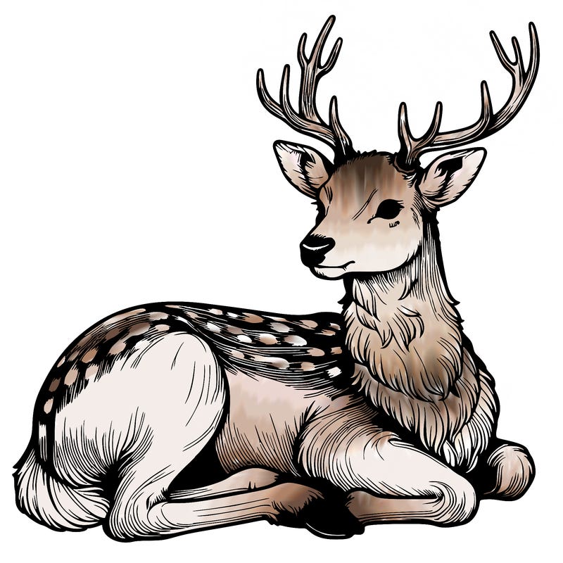 realistic deer with antlers