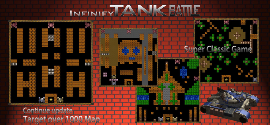 Infinity Tank Battle - Infinity Tank Battle Spiel-Screenshots, die Retro-Level-Karten zeigen