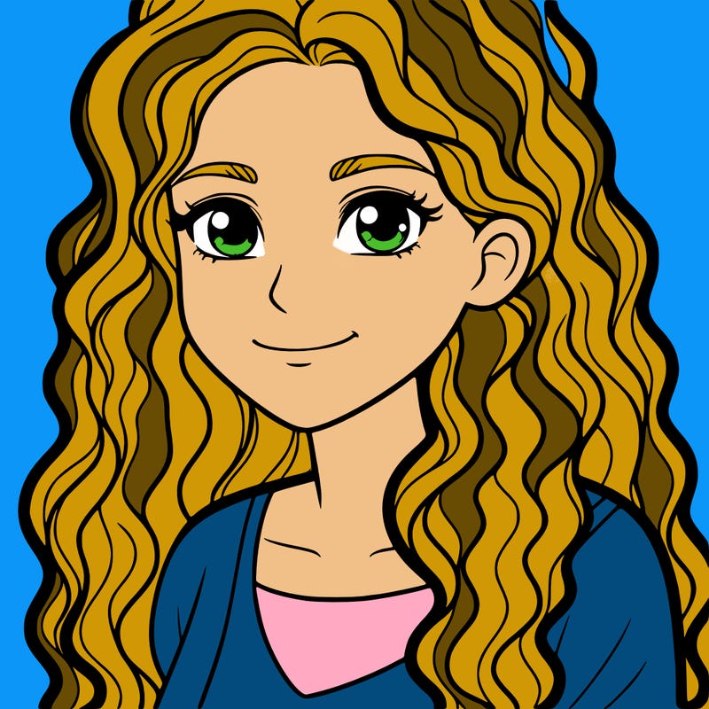 mature teenage girl with wavy hair