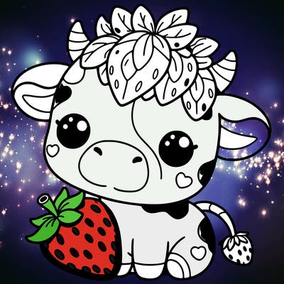 cute strawberry cow