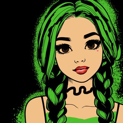 realistic girl with braids