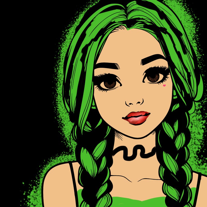 realistic girl with braids