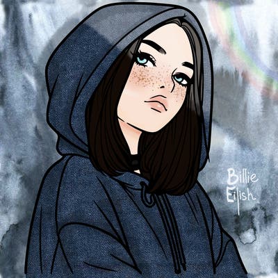 a realistic girl in a hoodie