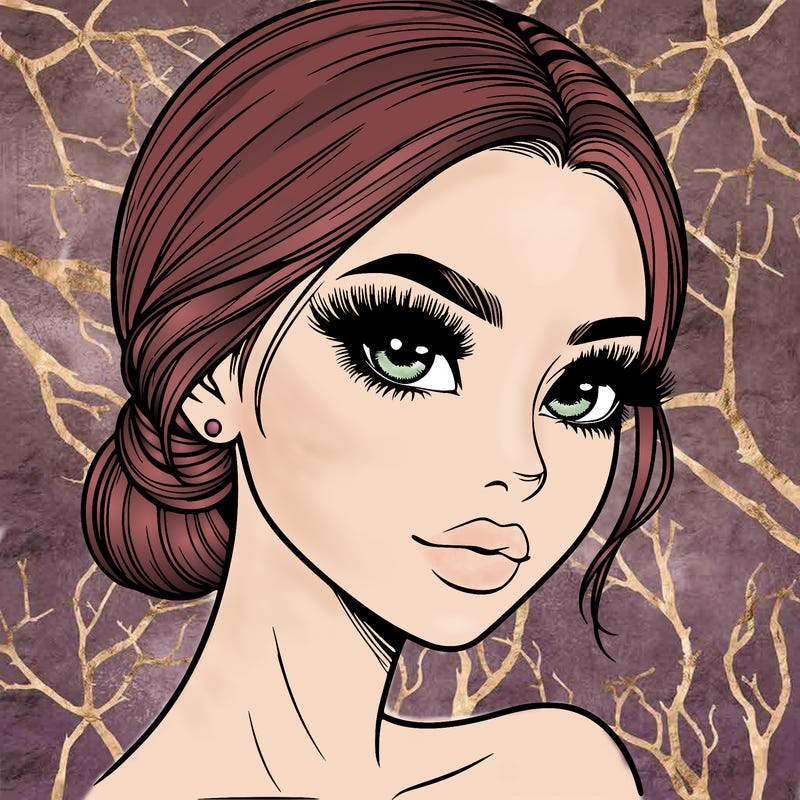 realistic girl with lashes