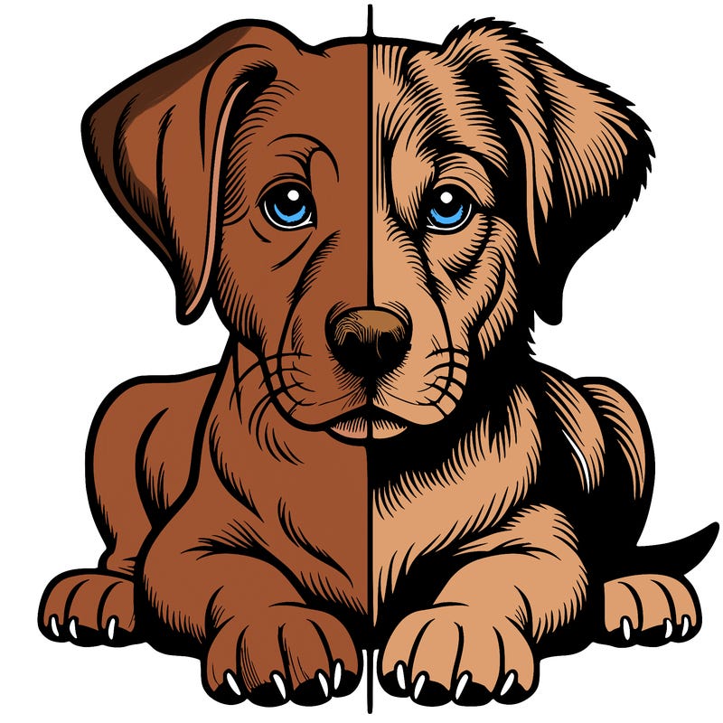 realistic dog split picture