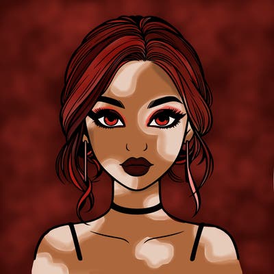 realistic girl with makeup on