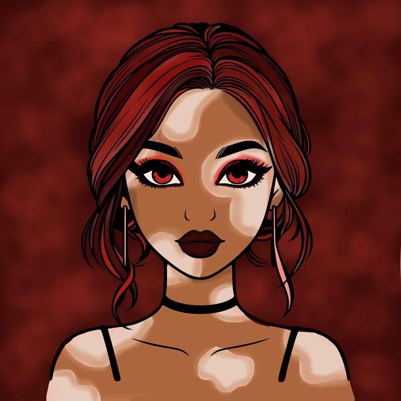 realistic girl with makeup on