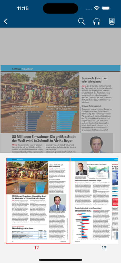 GEWINN: Das Wirtschaftsmagazin - GEWINNビジネス雑誌のデジタルePaperビュー。世界経済トレンドと金融チャートの記事が表示されています。