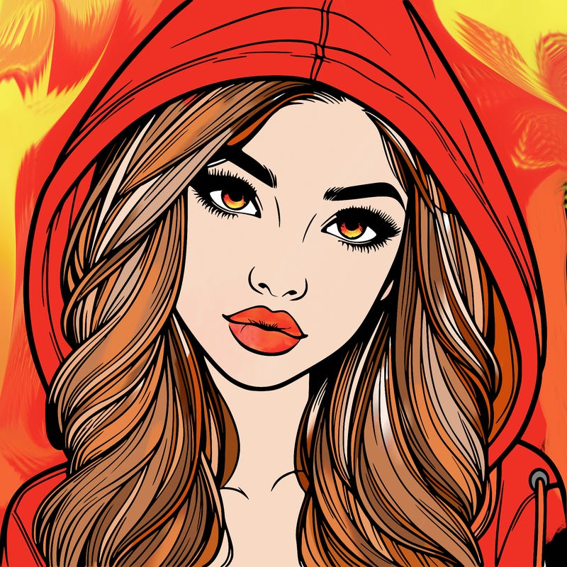 realistic beautiful girl with a hood on