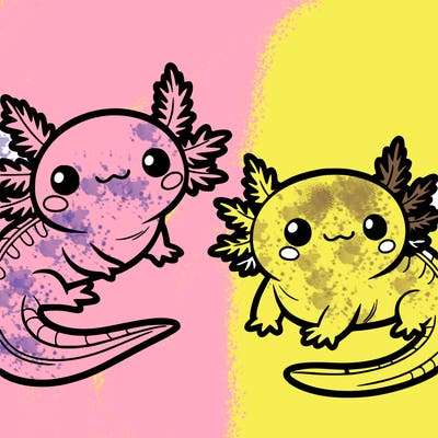 cute axolotls