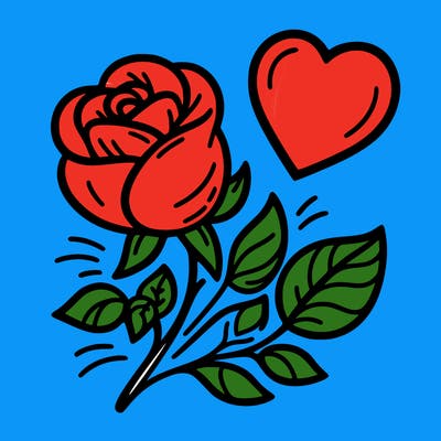 rose and heart