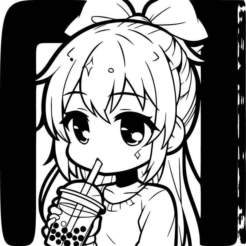 anime girl drinking 🧋