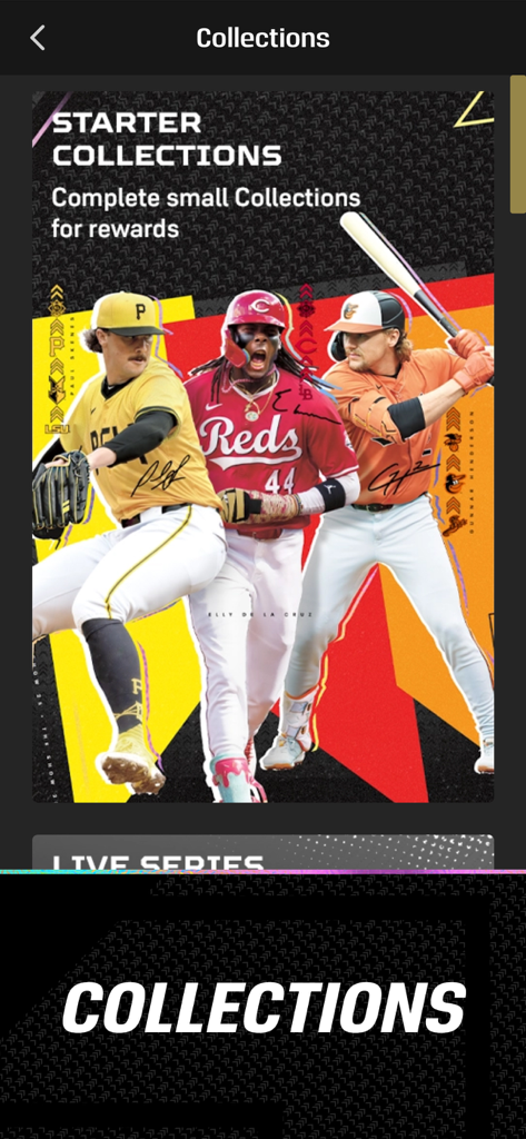 MLB The Show Companion App Collections interface for managing card collections