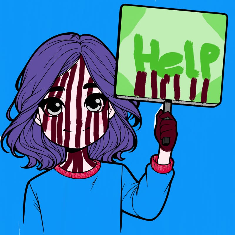 realistic girl holding up a sign