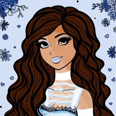 pretty woman with long wavy hair