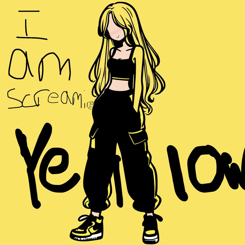 girl in baggy pants crop top and long hair