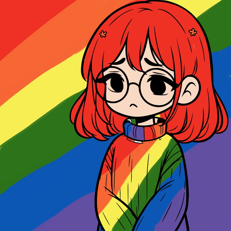 sad girl with glasses in a sweater